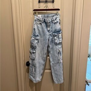 GAP Mid Rise Cargo Baggy Jeans 26 PETITE